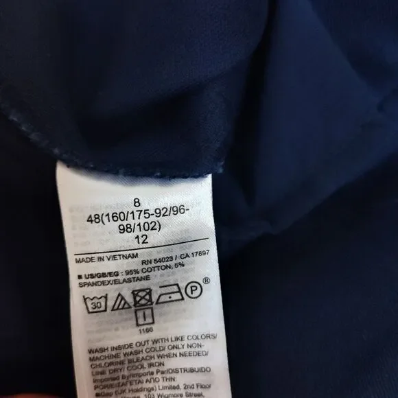 NWT Banana Republic Blue Stretch Cotton High Rise Wide Leg Trousers Pants 8 New